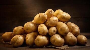 ai genererad UPPTAGITS potatisar i en propert och riklig lugg foto