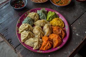 ai genererad kinesisk traditionell mat dumplings. asiatisk kök foto