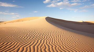 ai genererad en fantastisk öken- vildmark med kurvor av sand sanddyner foto