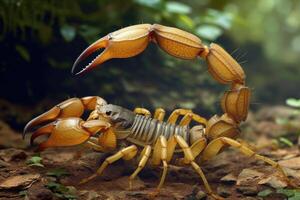 ai genererad scorpion rör på sig tvärs över sand foto