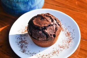 choklad kaka eller mörk choklad kaka eller choklad muffin foto