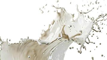 ai genererad mjölk stänk isolerat på vit bakgrund foto