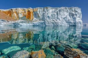 ai genererad klimat förändra smältande glaciärer snabbare professionell fotografi foto