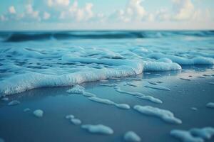 ai genererad strand sand med hav landskap professionell fotografi foto