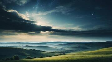 ai genererad landskap under de måne foto