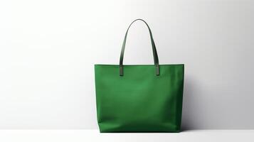 ai genererad grön toto väska isolerat på vit bakgrund med kopia Plats för annons. ai genererad foto