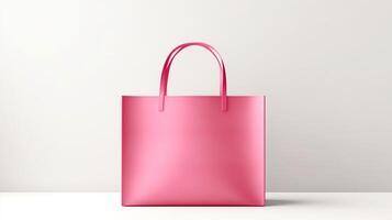 ai genererad rosa toto väska isolerat på vit bakgrund med kopia Plats för annons. ai genererad foto