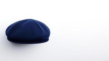 ai genererad Foto av Marin blå basker hatt isolerat på vit bakgrund. ai genererad