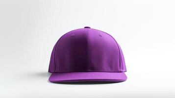 ai genererad Foto av lila Snapback isolerat på vit bakgrund. ai genererad