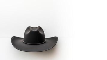 ai genererad Foto av svart cowboy hatt isolerat på vit bakgrund. ai genererad