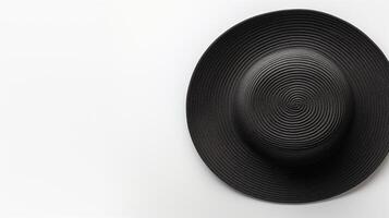 ai genererad Foto av svart sugrör hatt isolerat på vit bakgrund. ai genererad