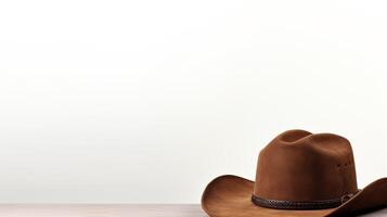 ai genererad Foto av brun cowboy hatt isolerat på vit bakgrund. ai genererad