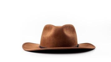 ai genererad Foto av brun cowboy hatt isolerat på vit bakgrund. ai genererad