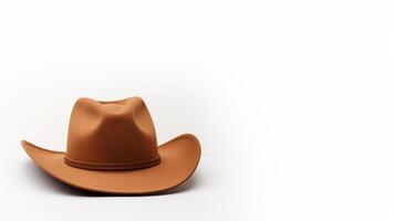 ai genererad Foto av brun cowboy hatt isolerat på vit bakgrund. ai genererad