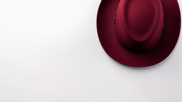 ai genererad Foto av vinröd kastare hatt isolerat på vit bakgrund. ai genererad