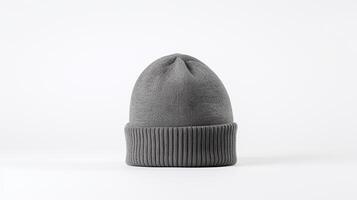 ai genererad Foto av grå mössa hatt isolerat på vit bakgrund. ai genererad