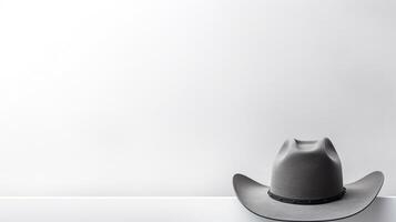 ai genererad Foto av grå cowboy hatt isolerat på vit bakgrund. ai genererad