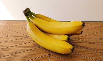 mogen bananer. exotisk tropisk gul frukt. banan symbol av hälsa vård och välbefinnande. foto
