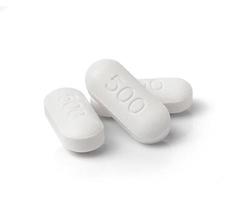 medicinsk tablett tablett isolerad på vit bakgrund foto