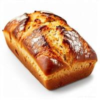 ai genererad Foto av hemlagad dansk bröd isolerat på vit bakgrund