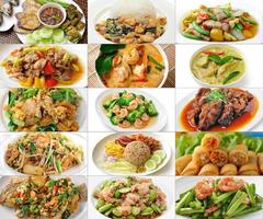 uppsättning thailändsk mat foto