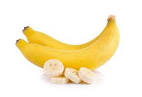 bananer på vit bakgrund foto