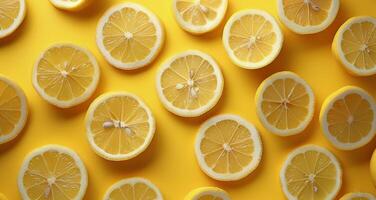 ai genererad citroner på en tabell foto