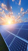 ai genererad förnybar kraft solceller sol- paneler, alternativ elektricitet källor, hållbar energi vertikal mobil tapet foto