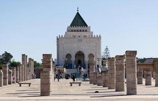 mausoleum av mohammed v. rabat, marocko, afrika. foto