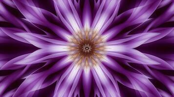 ai genererad skön symmetrisk abstrakt violett bakgrund med clematis blomma makro foto