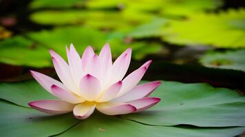 ai genererad ram isolerat lotus blomma ger lugn i yoga öva bakgrund foto