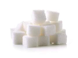 sockerkub på vit bakgrund foto