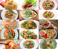 uppsättning thailändsk mat