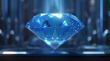 ai genererad blå diamant bakgrund foto