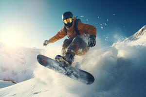 ai genererad sport snowboard is fart. generera ai foto