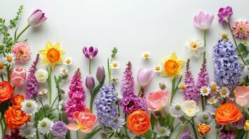 ai genererad blommor smyckande vägg foto