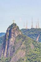 cristo redentor på Corcovadoberget Rio de Janeiro Brasilien. foto