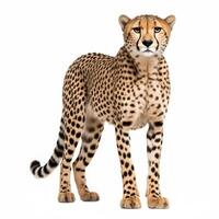 ai genererad gepard isolerat på vit bakgrund.generativ ai foto