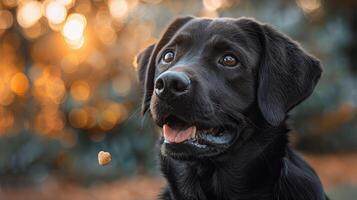 ai genererad hund innehav boll i mun foto