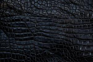 ai genererad krokodil svart läder textur bakgrund, krokodil svart läder bakgrund, läder textur, krokodil läder 3d textur, krokodil hud textur, ai generativ foto