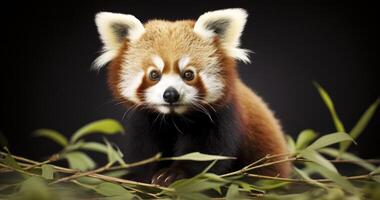 ai genererad de härlig charm av en ung mindre panda foto