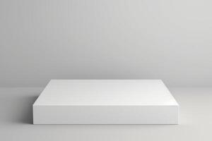 ai genererad tom vit låda falsk upp på en rena och minimalistisk bakgrund. generativ ai foto