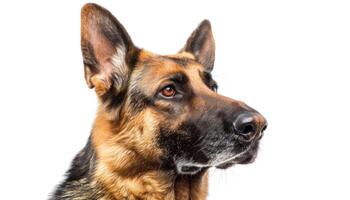 ai genererad uppmärksam tysk herde hund porträtt foto