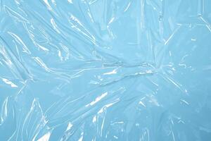 blå nyanser, klar plast textur, fattande en plast fri livsstil och miljö- medvetande foto