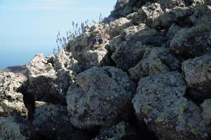 närbild av vulkaniska stenar på Lanzarote, Kanarieöarna, Spanien foto