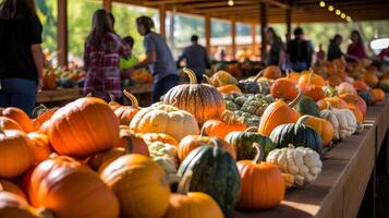 ai genererad skörda festival terar pumpa träsnideri tävlingar. generativ ai foto