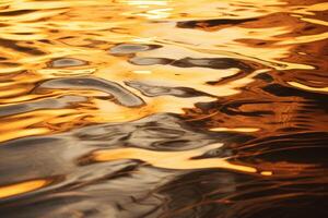 ai genererad en skimrande reflexion av en gyllene solnedgång på de porlande yta av en flod. generativ ai foto