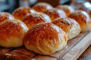 ai genererad värma bakad bullar bröd. generera ai foto