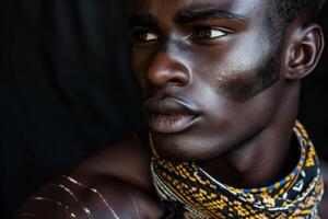 ai genererad afrikansk modell man. generera ai foto