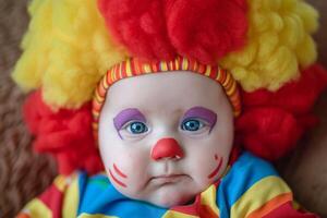 ai genererad bebis clown kostym. generera ai foto